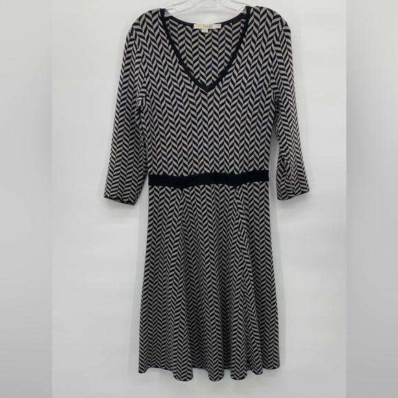 Boden Lucinda Black Gray Knit Dress size 6 - Picture 2 of 9